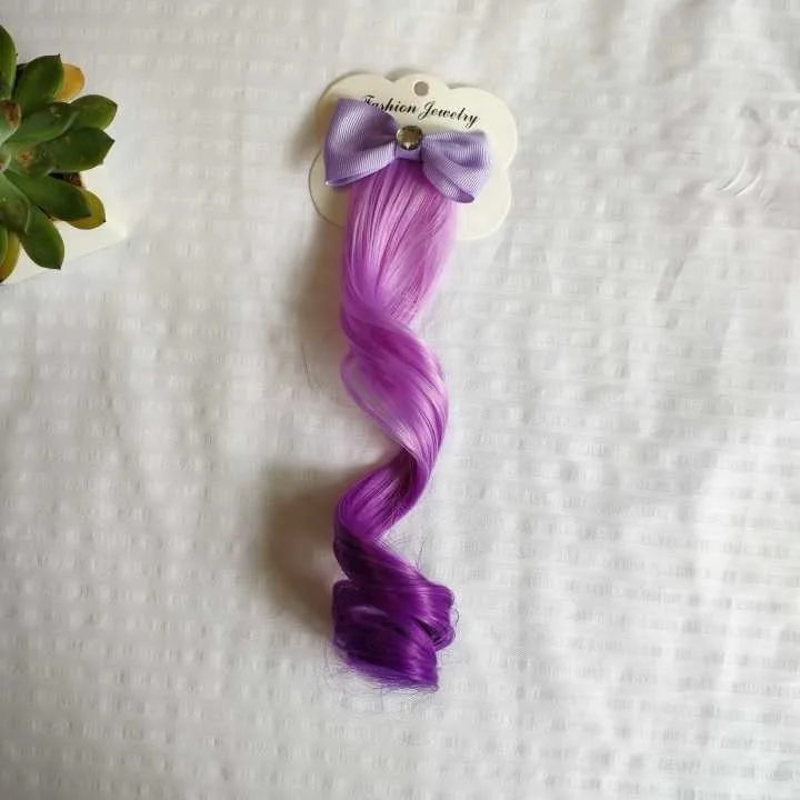 purple Аксессуары для волос, цветные заколки-бабочки для девочек, радужные блестящие крылья, банты для волос, принцесса, детский длинный парик, шпильки для волос - Цвет: purple