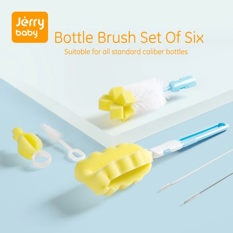 Jerrybaby щетка для бутылок 6 шт./компл. губка пластиковая стеклянная чашка молока