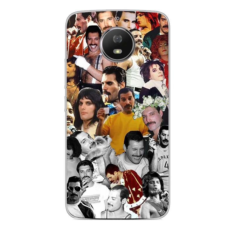 ciciber Phone Case for Motorola Moto G6 G5 G4 G5S M Soft TPU E5 E4 Z2 Z3 C Play Plus Go X4 One Power Freddie Mercury |