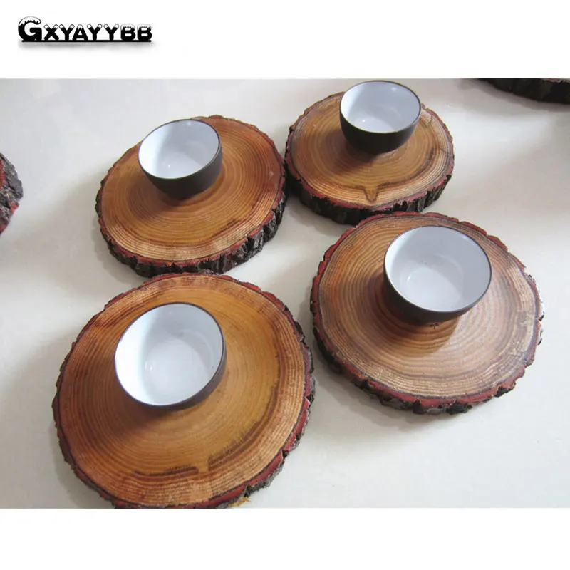 GXYAYYBB 3 шт./компл. DIY натуральный круглый деревянный коврик для чашки подставка чая