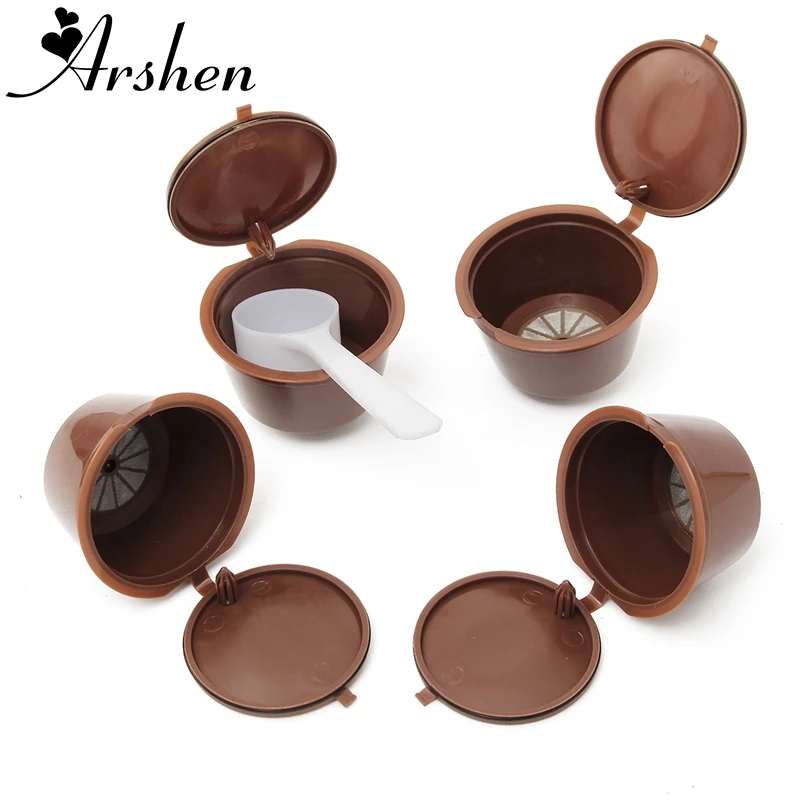 Arshen 4 шт./компл. Dolce Gusto Кофе капсулы с овальным plsatic многоразового Кофе Capsule Многоразовые Совместимость Nescafe Dolce Gusto