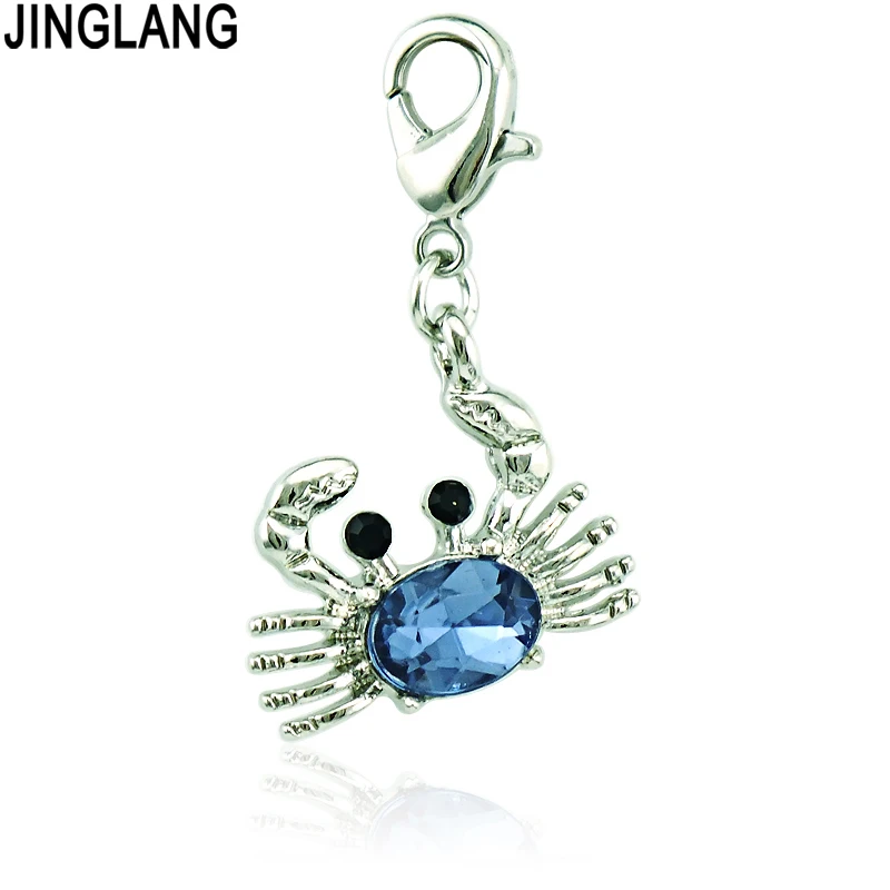 Модные подвески JINGLANG с застежкой-крабом посеребренные кристаллы в виде животных