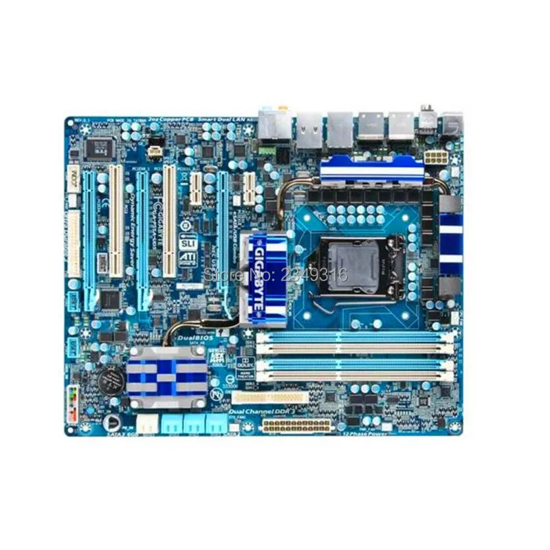 Для Gigabyte GA-P55A-UD5 оригинальная б/у настольная материнская плата P55A-UD5 P55 розетка LGA 1156 DDR3 ATX на продажу