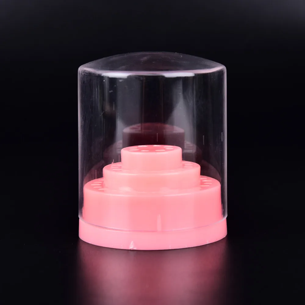 Держатель подставка для дрели ногтей JETTING 48 отверстий розовый органайзер коробка