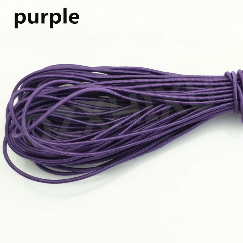 purple 10 yardsHigh-Elastic 1mm Colorful Round Elastic Band Round Elastic Rope Rubber Band Elastic Line DIY Sewing Accessories AA7678 - Цвет: purple