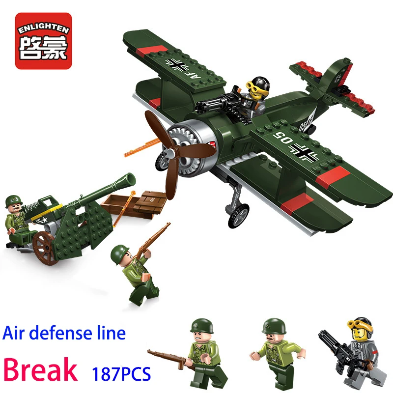 Просветите 187 шт. Военная Униформа планер истребитель Алмаз Мини Строительные