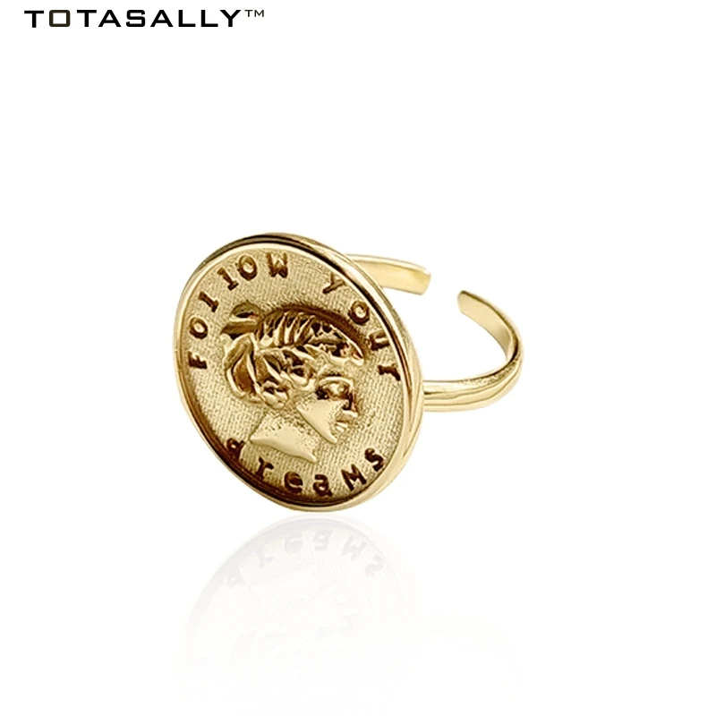 Totasally new arrival 100% S925 sterling silver fashion women &quotfollow your dreams&quot gold color finger rings for party | Украшения и