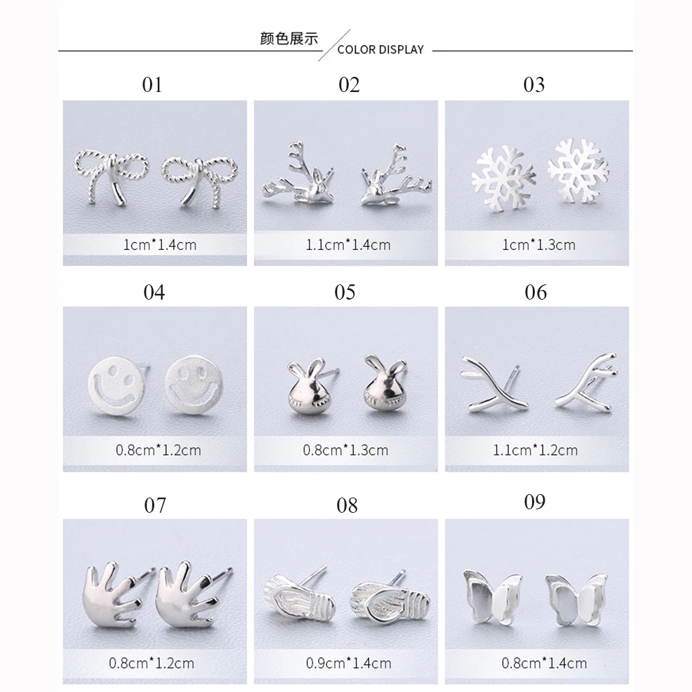 XIYANIKE Silver Color  Ear Needle Simple Fashion Geometry Stud Earring Personality Refinement Earring For Women Gifts 1-18