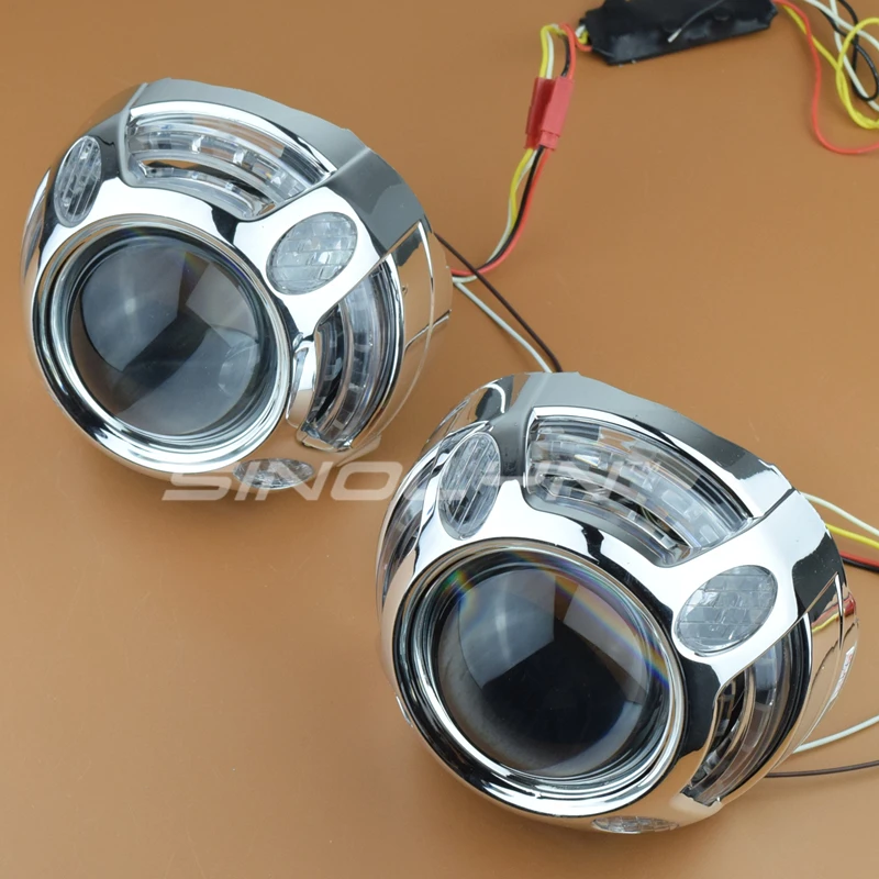SINOLYN светодиодный DRL Ангельские глазки 3 0 дюймов Bi xenon объектив проектора фар