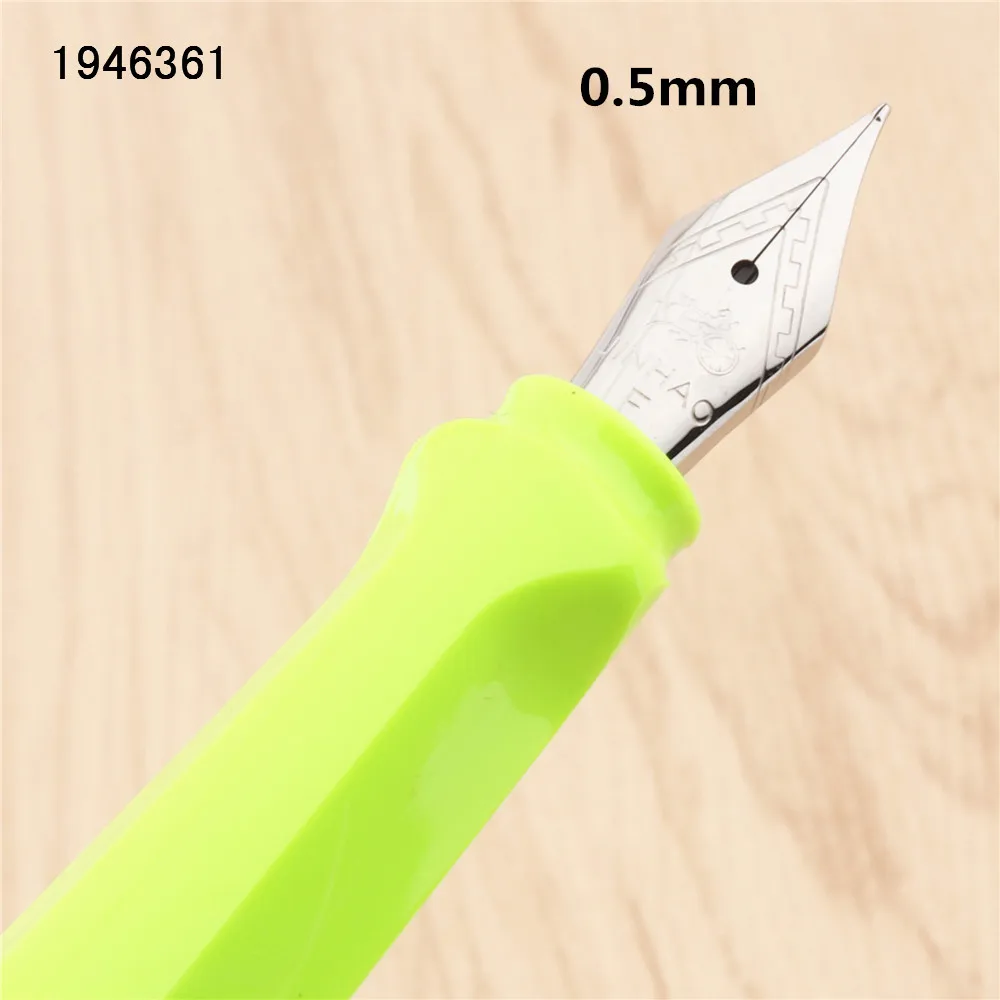 0.5mm Jinhao 871 Fluorescent green Gothic parallel the art flower body art Flat Tip Vinyl Tibetan Arabic Student office Fountain Pen - Цвет: 0.5mm