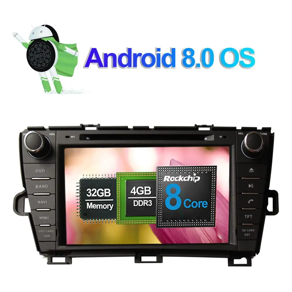 8 ''Android 0 Восьмиядерный 4 Гб RAM автомобильный Радио Стерео DVD мультимедийный