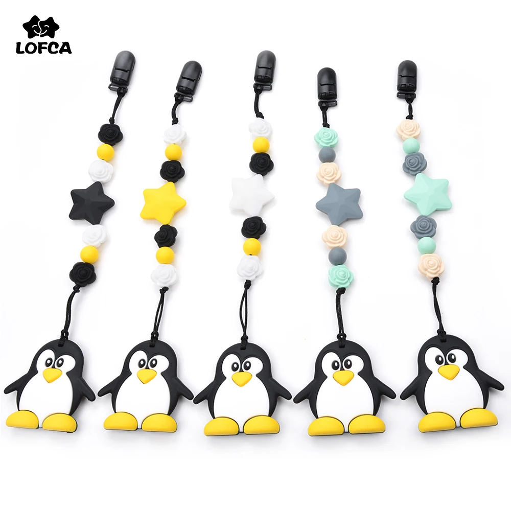 Силиконовый держатель для зубов в виде пингвина|pacifier holder|pacifier clipspacifier clip baby |