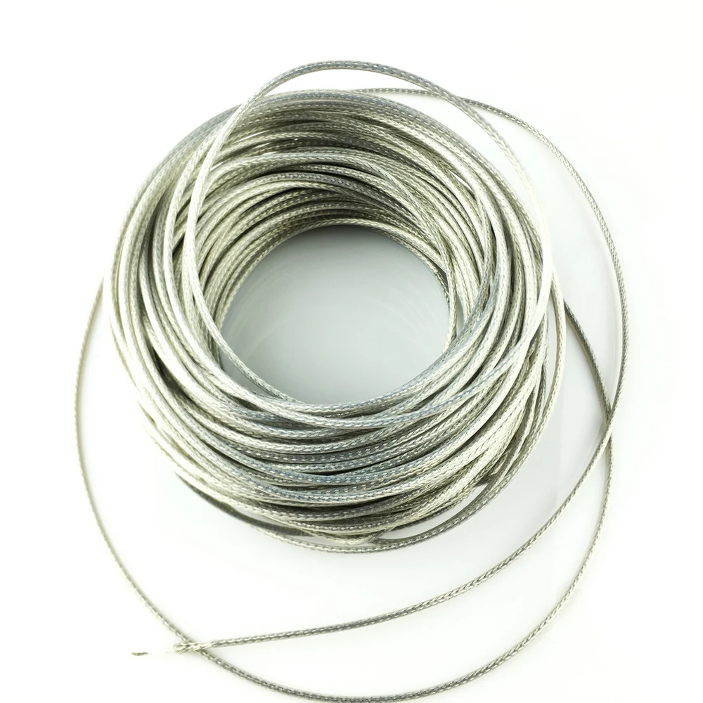 

PTFE Oxygen Free Copper Silvering Braided Shielded Wire For Electric Guitar Bass per meter ( #0056 ) MADE IN KOREA