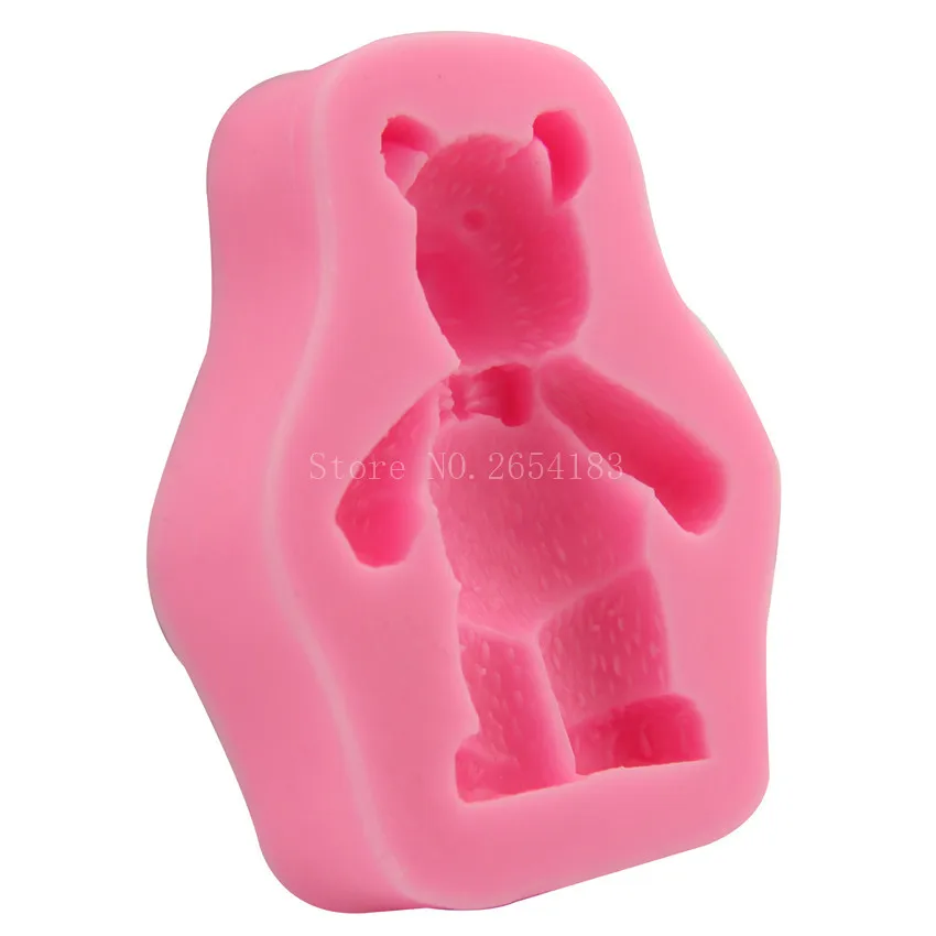 Мягкий Плюшевый Мишка животных силиконовая помадка мыло 3D форма для торта