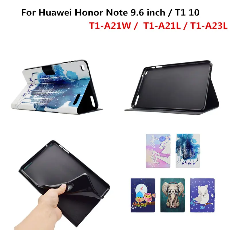 Флип кожаный чехол для Huawei MediaPad T1 10 t1 a21w A21L a23l окрашенные принципиально Honor Note 9.6