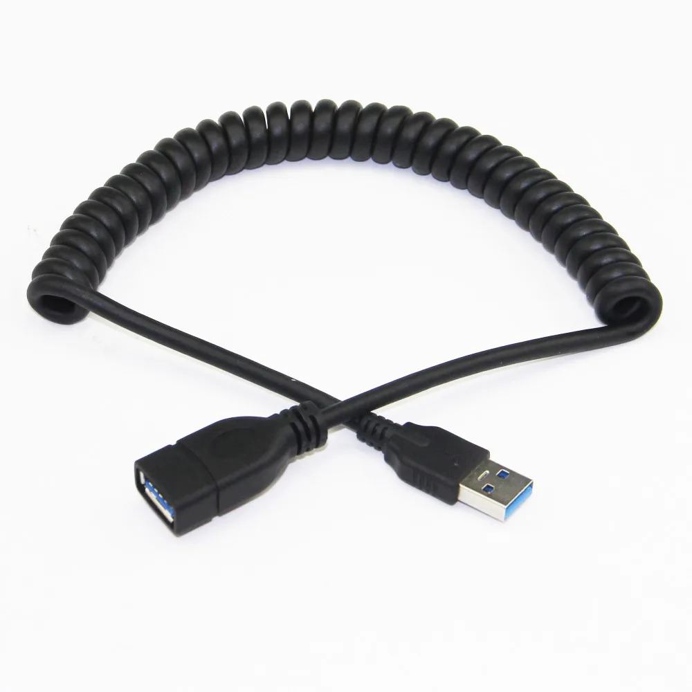 Bochara эластичный спиральный USB 3 0 Удлинительный кабель штекер-гнездо M/F 9 + 1 медный
