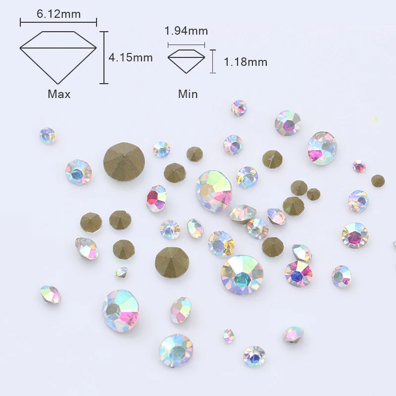 Блестящие Стразы для ногтей 1 коробка 3 5 г разноцветные 3D украшения 12