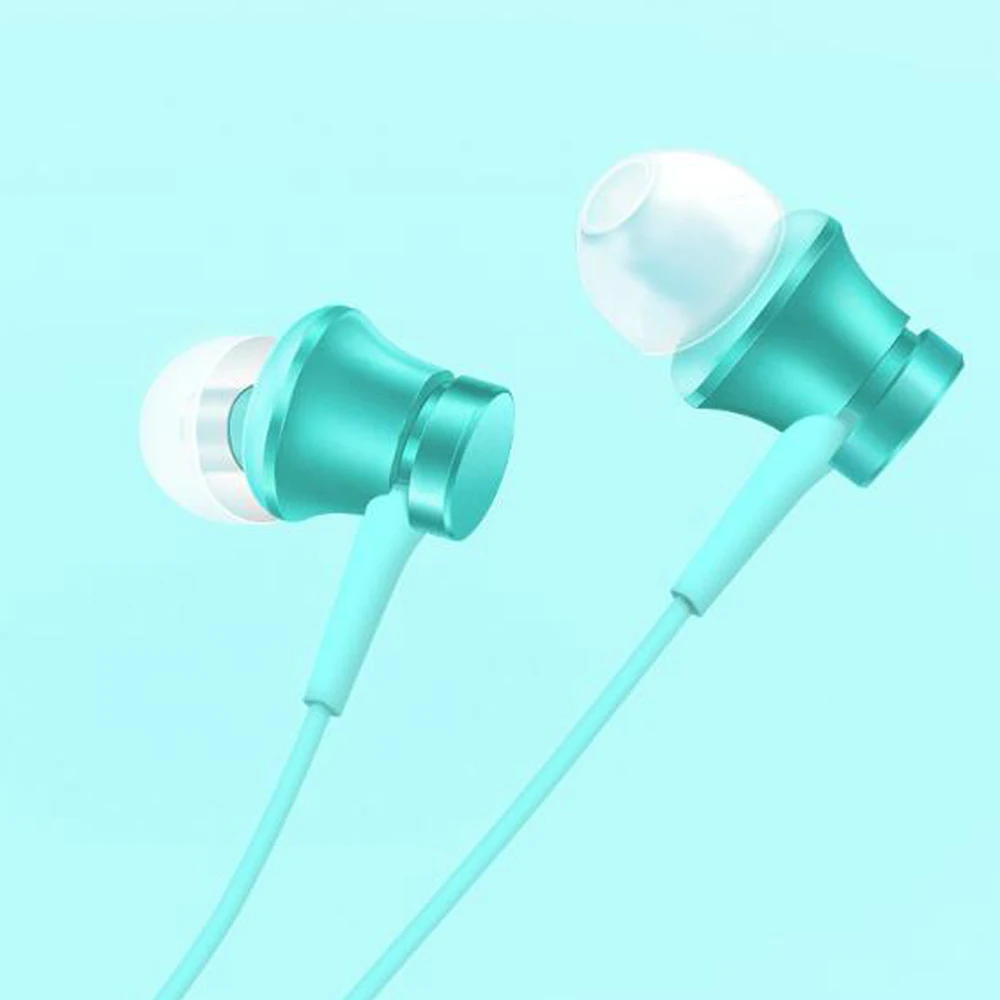 Зеленый Оригинальные наушники Xiaomi, наушники-вкладыши, поршневые, свежая версия, яркие наушники с микрофоном для мобильных телефонов, ПК - Цвет: Зеленый