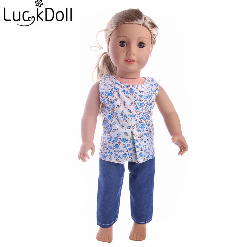 Костюм ручной работы LUCKDOLL с юбкой леггинсами и топом 18 дюймов американский 43 см