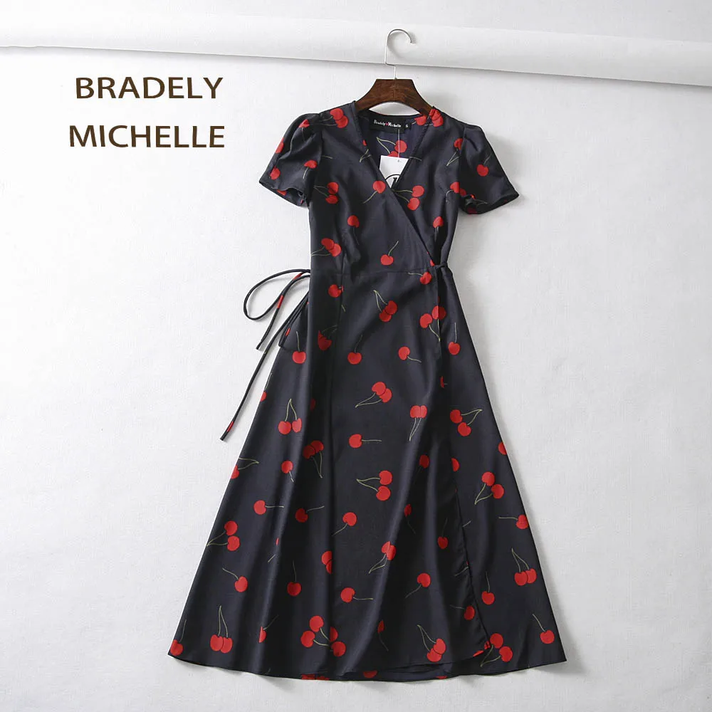 BRADELY MICHELLE летнее платье 2018 Vntage сексуальное с коротким рукавом облегающее до