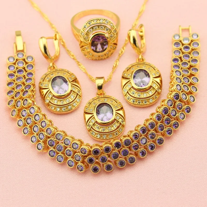 Женский комплект украшений WPAITKYS Модный Ювелирный Комплект золотого цвета с