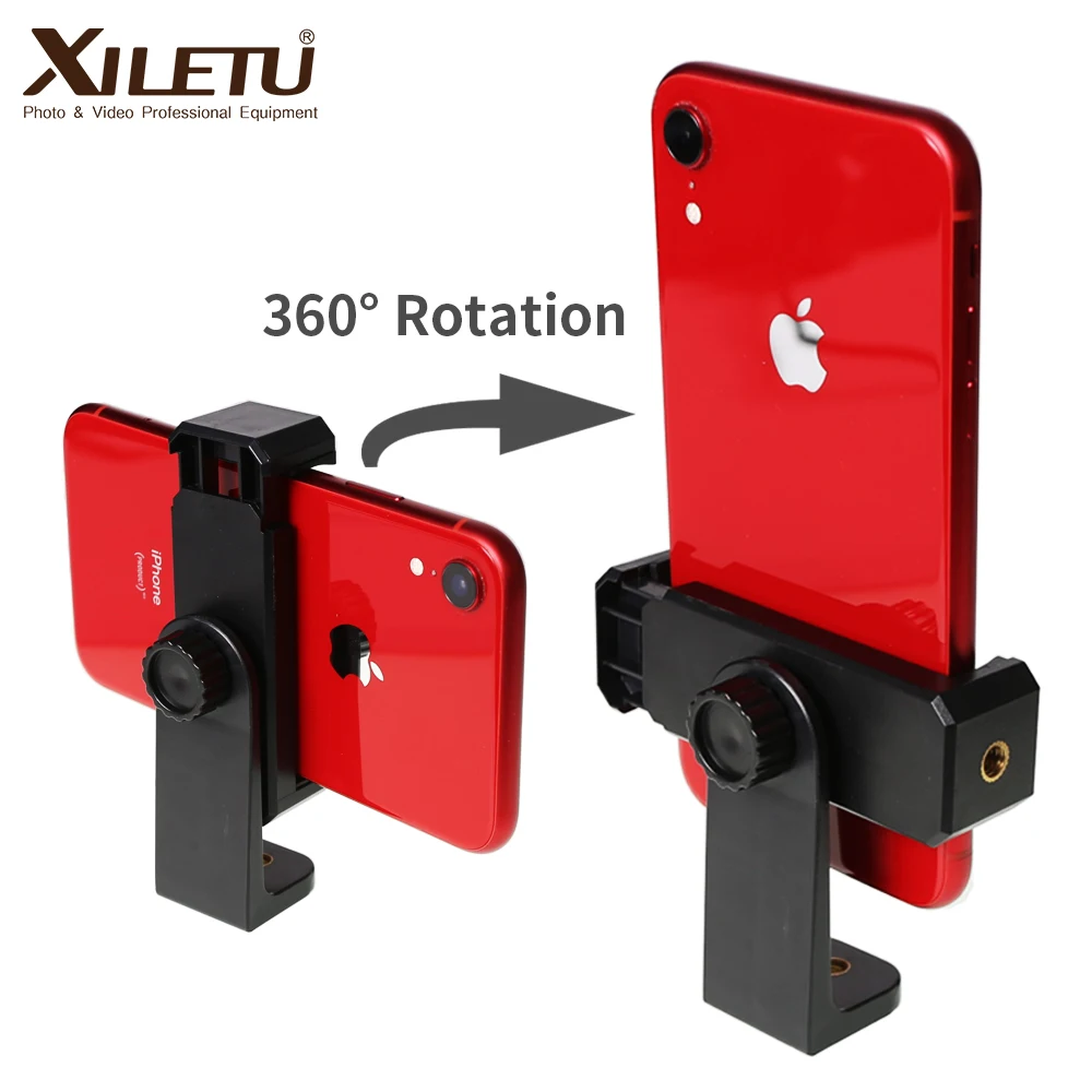 XILETU 360 градусов смартфон штатив крепление клип поддержка вертикальная и горизонтальная видеосъемка для iPhone X samsung One plus Mobile