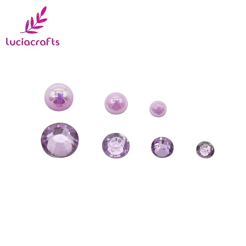 Lucia crafts 200 шт./лот смола 3 6 мм круглая плоская спинка смешанный фиолетовый горный