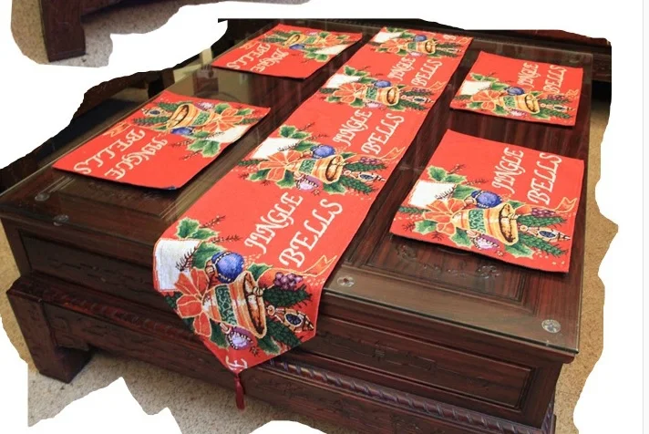 Новогодняя Рождественская настольная дорожка Рождественское украшение