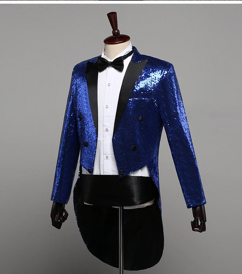 PYJTRL Мужская мода Шампанское Золото Серебро Красный Синий Черный блёстки смокинг