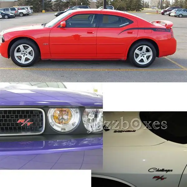 Пара 3D КРАСНЫЙ RT Эмблема Значок Стикер Логоса Автомобиля Для Jeep Chrysler Dodge Металл R/T