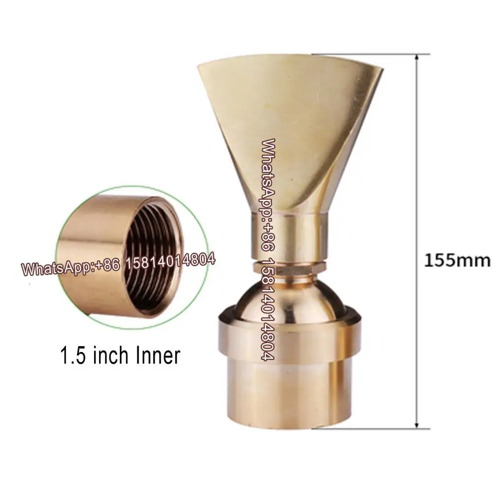 1.5 inch 1/" 3/4" " 1,5" " медный вентилятор в форме фонтанные насадки Садовый пруд бассейн утка хвост фонтанные насадки, музыкальный Спринклер - Цвет: 1.5 inch