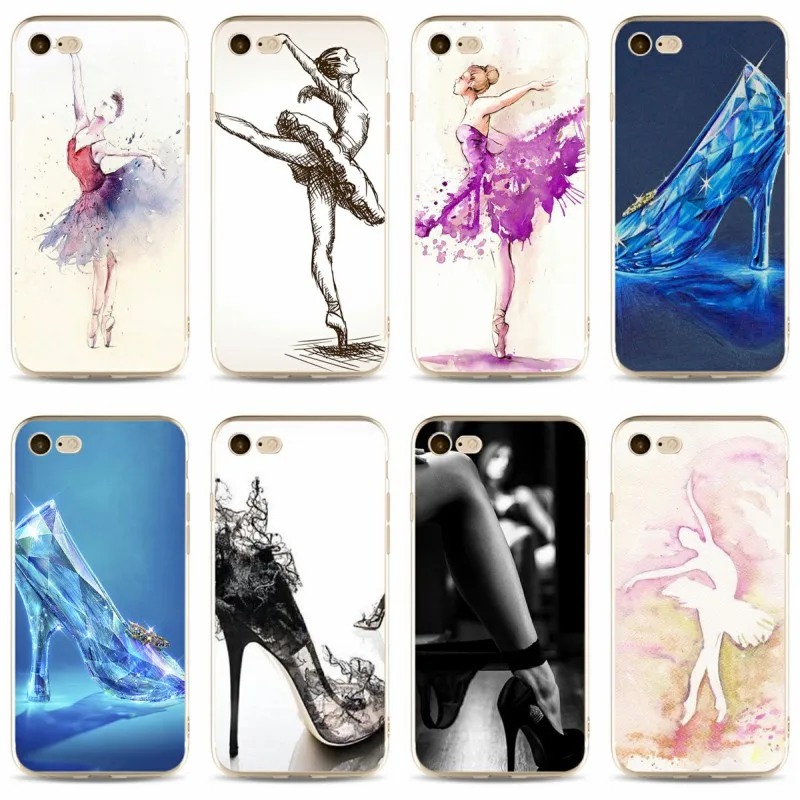 Модные туфли на высоком каблуке балерины чехол TPU 2018 для телефона iPhone 5 5C 5S SE X 6 6S plus 7 7plus 8 8plus|Бамперы| |