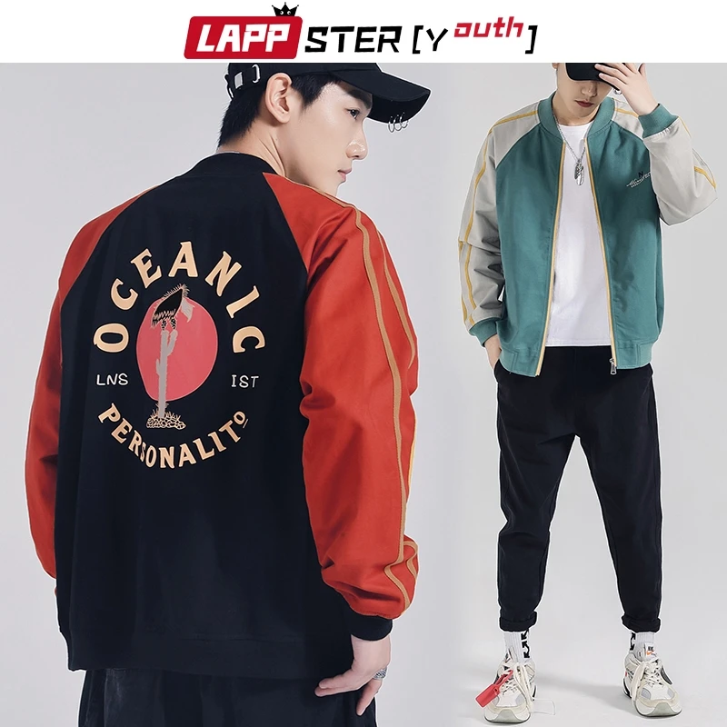 LAPPSTER мужские лоскутные Harajuku бейсбольные куртки 2020 Японская уличная одежда