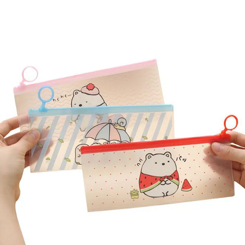 Case Simple Ring Zipper Bag Potato Rabbit Waterproof File Bag Pen Box Stationery Sealing Type Pvc Paper Bag