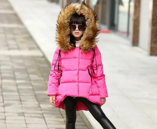 Зимняя куртка для девочки 2016 новинка жакет Большой зимний длинный уплотненный