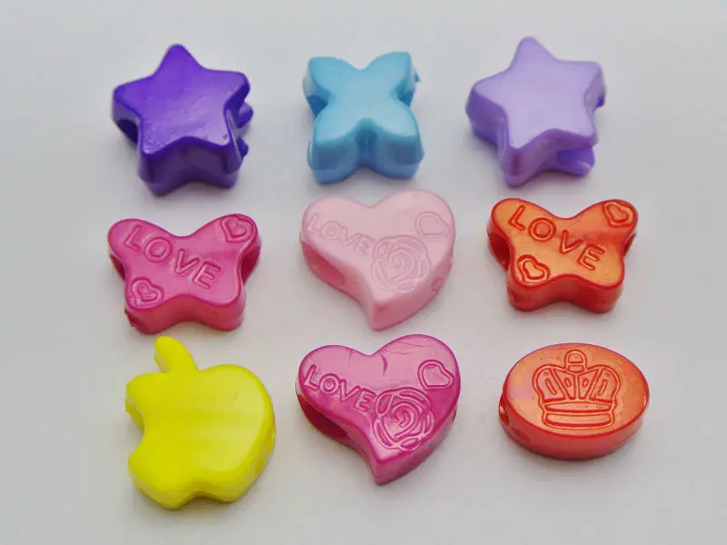 100 Ассорти Акриловые Пони бусины для детей ремесло Канди браслет|bead skull|pony plushbead belt