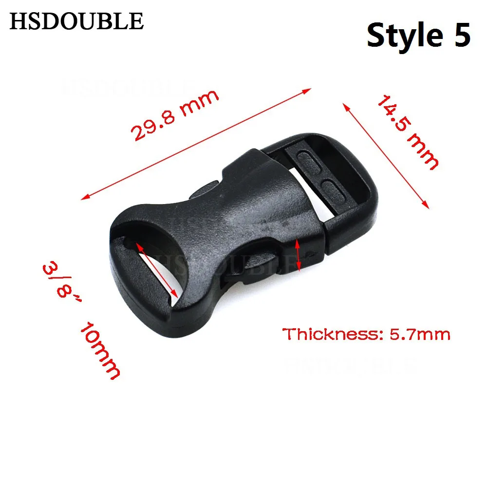 Контурные боковые мини-пряжки 3/8 дюйма (10 мм) для браслетов из Паракорда/кошачьих