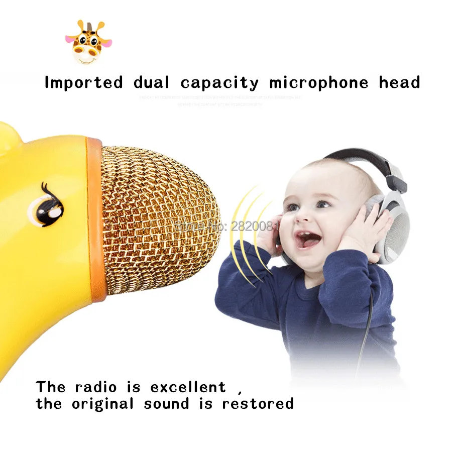 Ручной микрофон для детей Модель оленя беспроводная игрушка пения с bluetooth