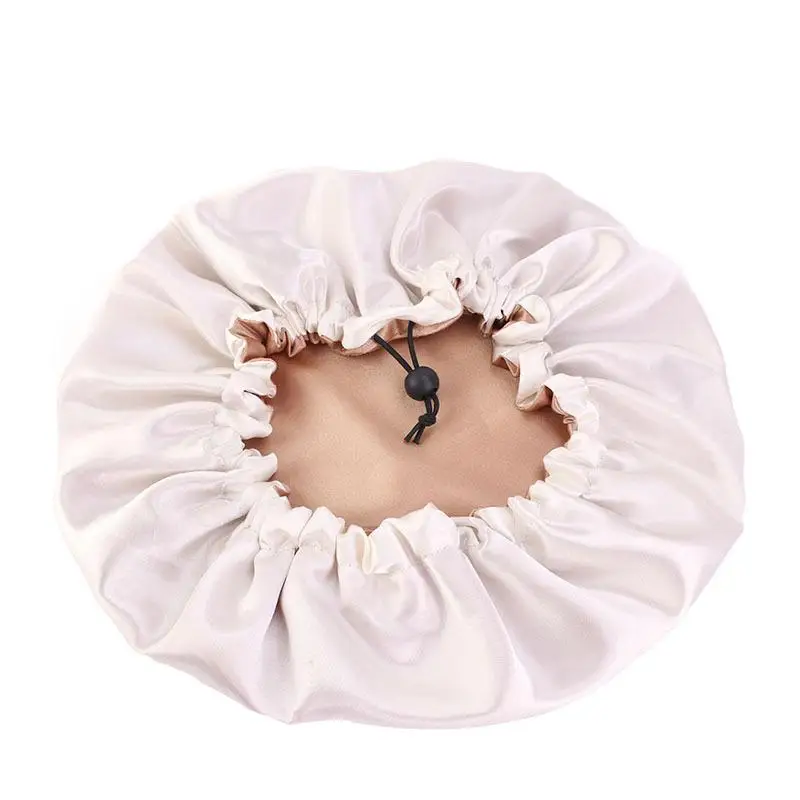 12PCS 7 Colors Sleeping Hat Night Sleep Cap Hair Care Satin Bonnet Caps Night Cap For Women Men Unisex Cap Beanies Random Color