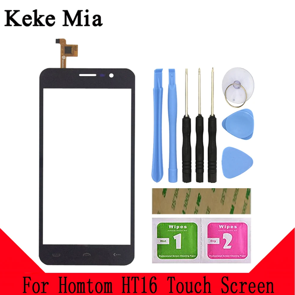 Black With Tools Keke Миа 5," черный HT16 для сенсорной стеклянной панели для HOMTOM HT16 сенсорный экран дигитайзер стекло сенсор инструменты Бесплатный клей+ салфетки - Цвет: Black With Tools