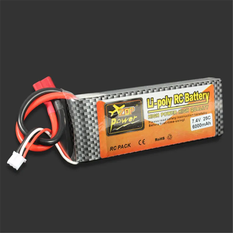 Новое поступление высокомощная перезаряжаемая Lipo батарея T вилка ZOP Power 2S 7 4 V 6000MAH