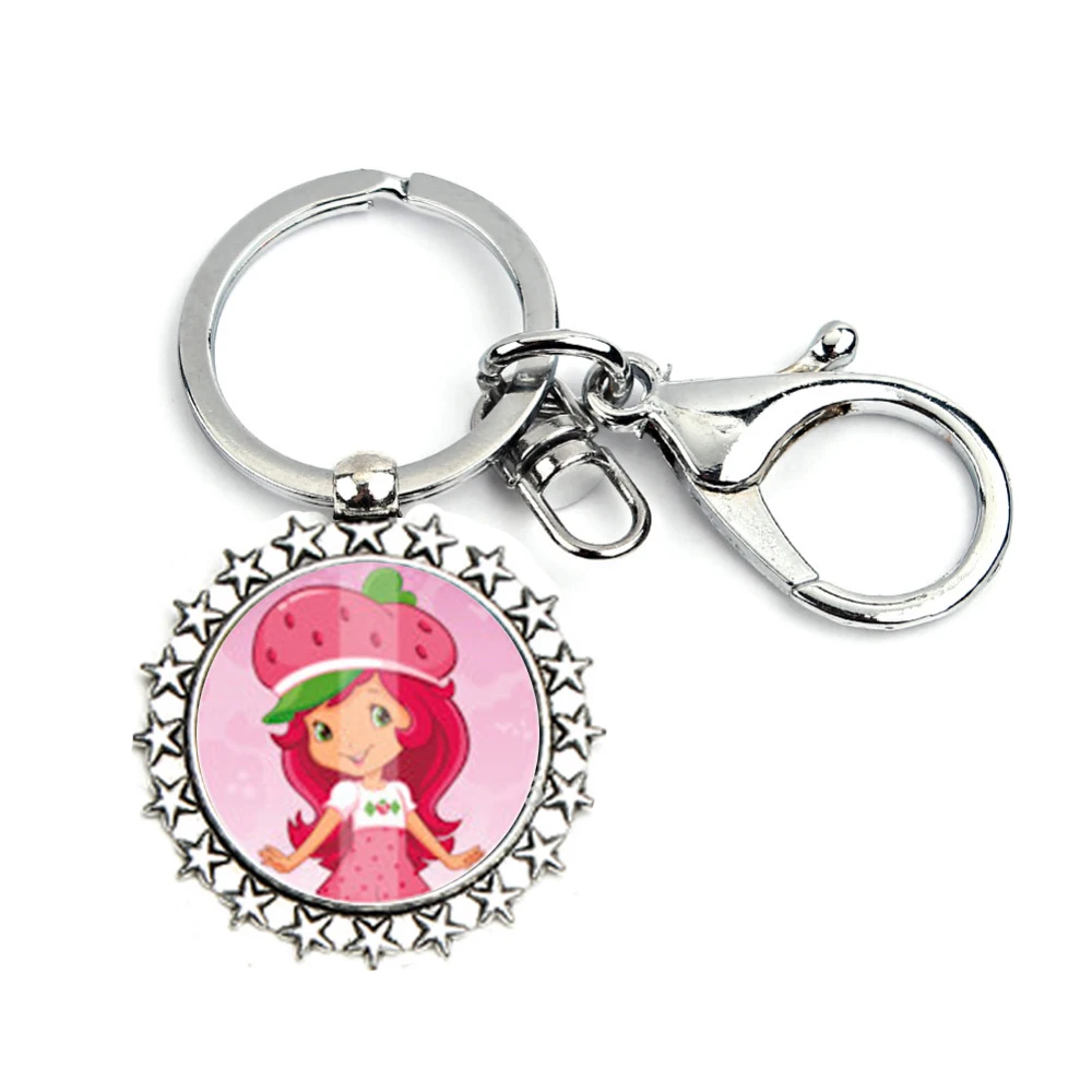 Клубника песочное брелок Прекрасный маленький ребенок Стекло кабошон подвеска
