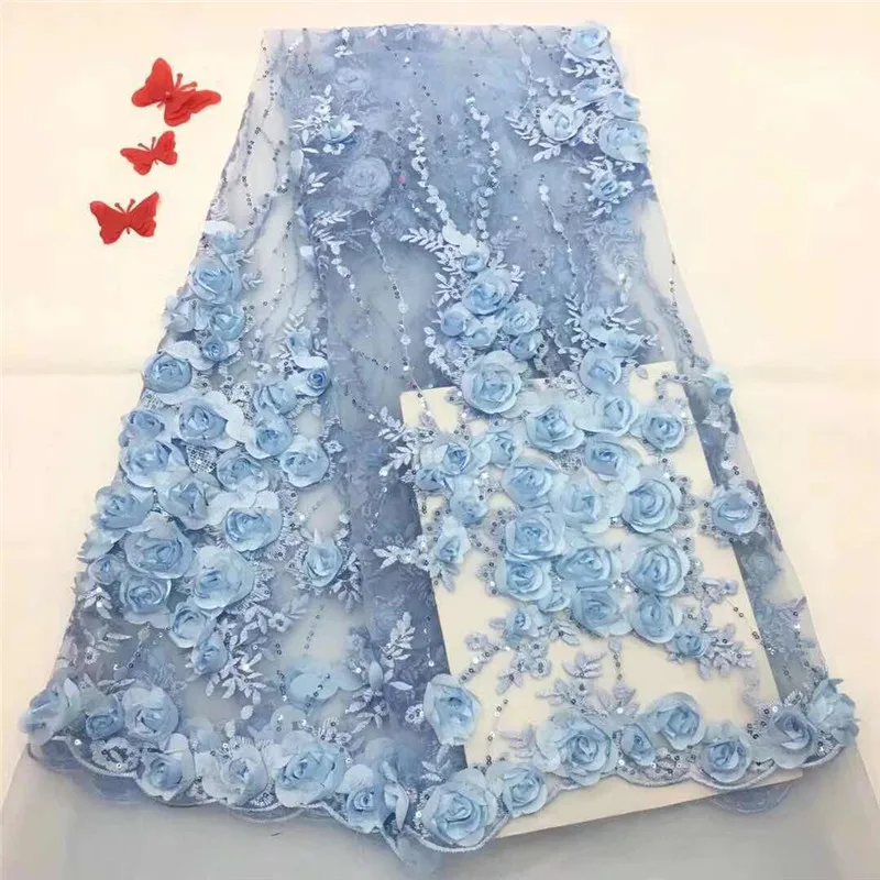 Beautiful Gold French Net Lace Fabric 3D Flower Bridal African Tulle Mesh High Quality 2018 Nigerian Fabrics | Дом и сад