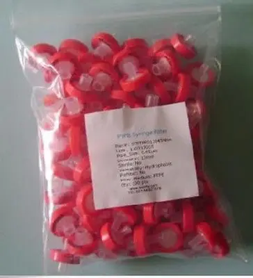 

NEW 100pcs PTFE Syringe Filters 13mm 0.45um non-sterilized