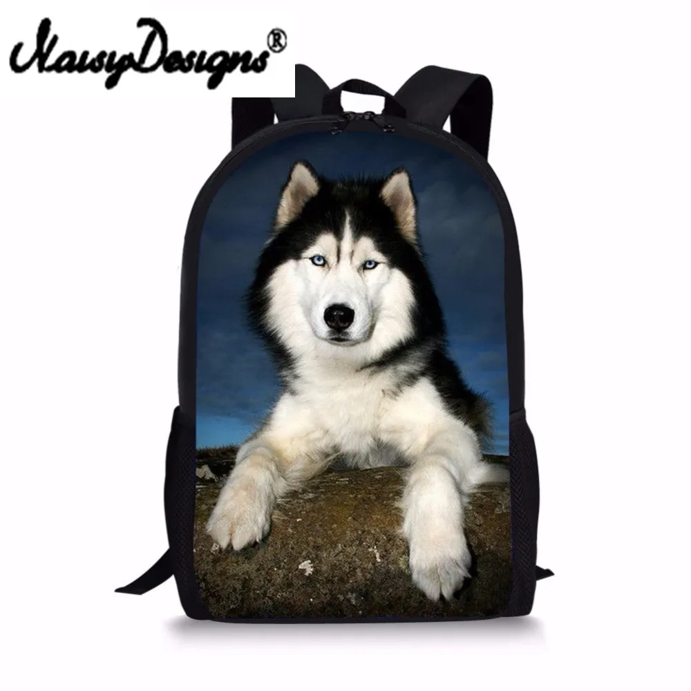 Бесшумные дизайнерские милые 3D рюкзаки с принтом собаки хаски для мальчиков и