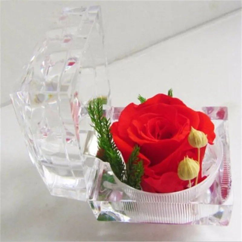 1 шт. акриловая кристальная коробка для хранения колец прозрачная упаковки