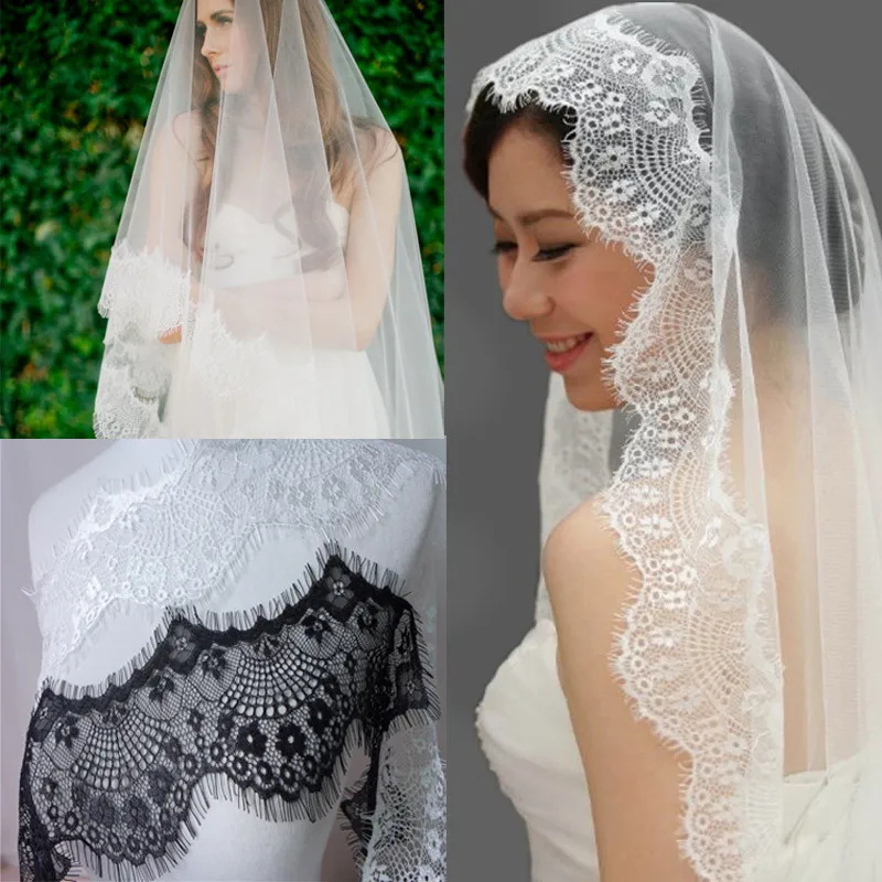 TOOGOOD 3 м/лот черно белые винтажные французские ресницы Шантильи кружевная ткань