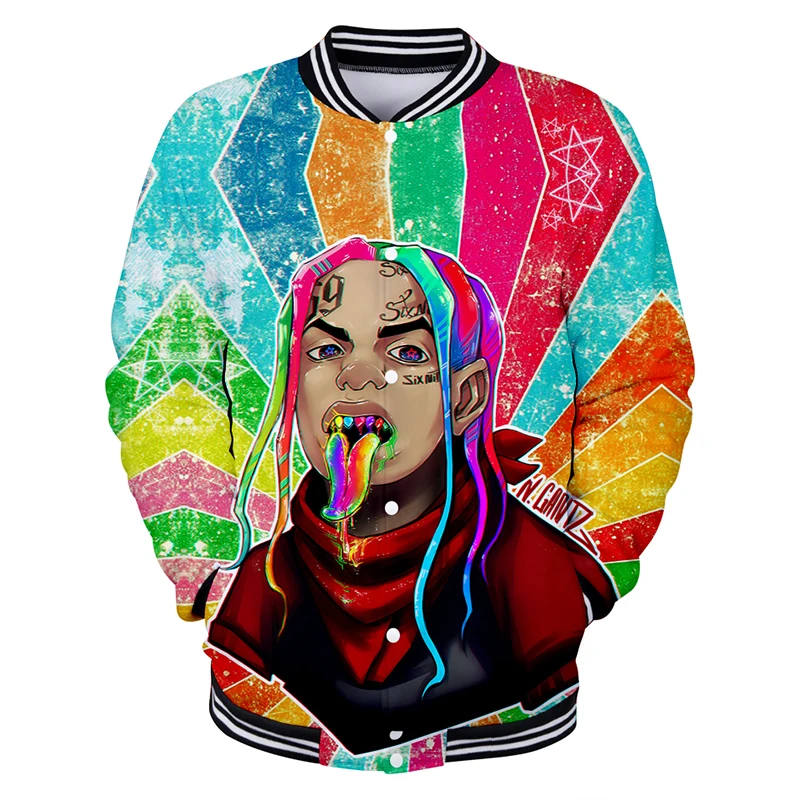 LUCKYFRIDAYF 6ix9ine модная бейсбольная куртка в стиле хип хоп 3d Мужская Женская толстовка