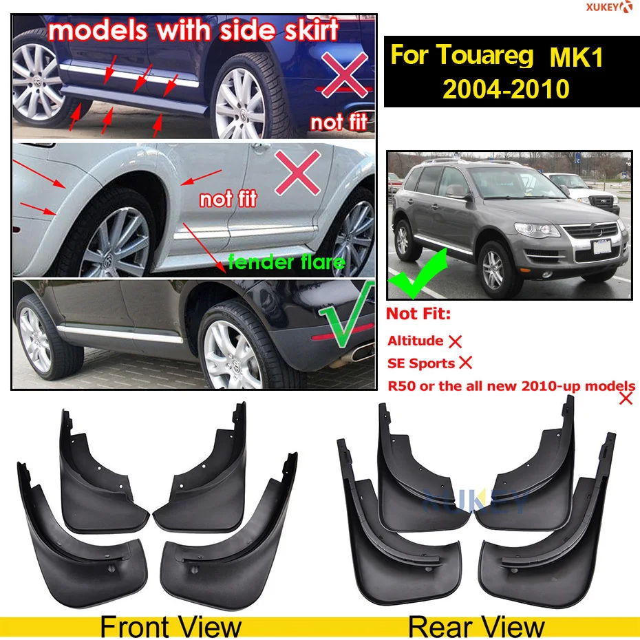 For touareg1 Автомобильные Брызговики для Vw T-roc Troc Touran Tiguan Sharan Atlas Teramont Caddy для Touareg MK1 MK2 Брызговики - Цвет: For touareg1