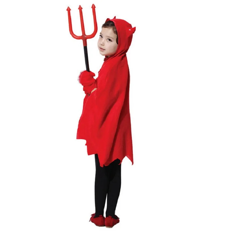 

Shanghai Story Girl Devil Cape Cosplay Costume Satin dress pretty fantasia girl carnival Halloween costume for Kids Children